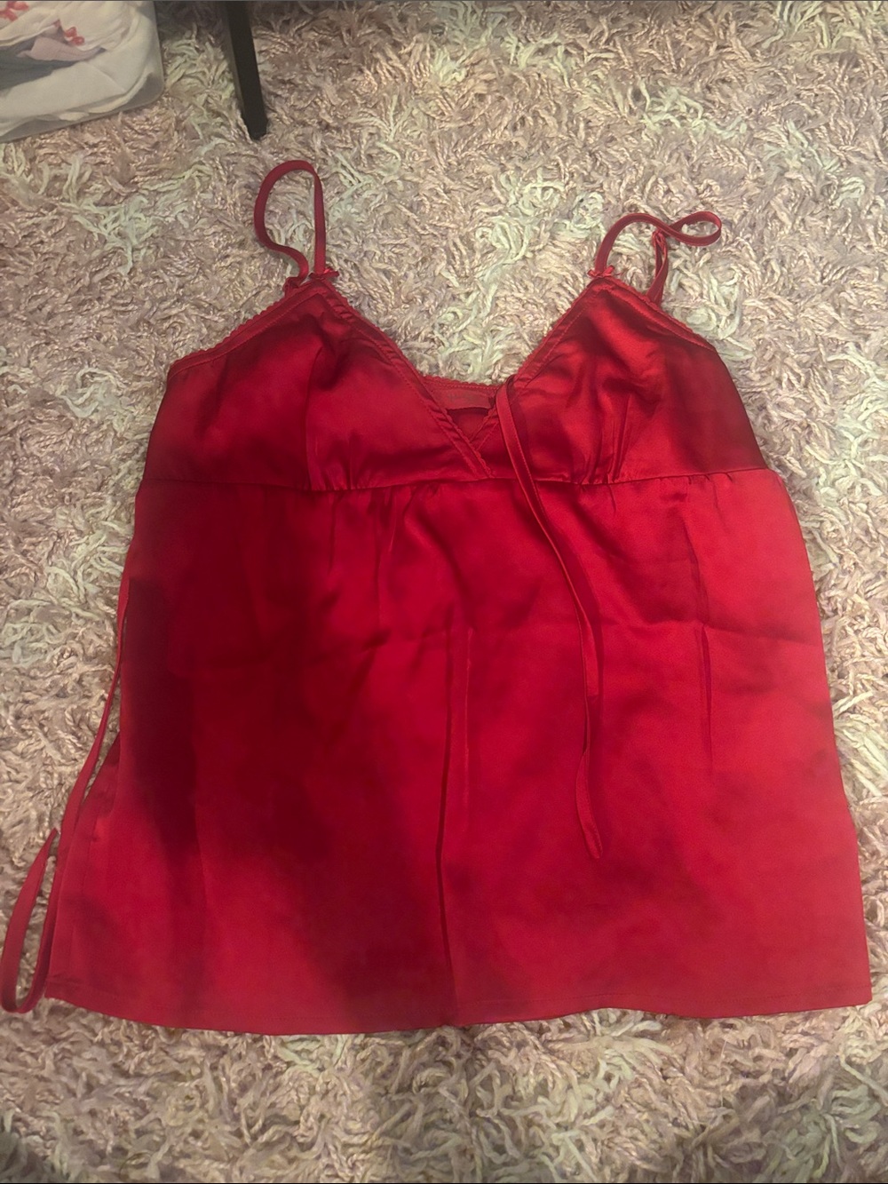 John Galt Red Satin Tank Top